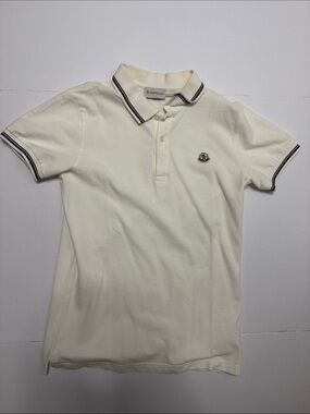 Moncler Cream Polo with Black Trim kids 12